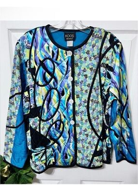 Koos Of Course 100% Silk Quilted Jacket Size Medium